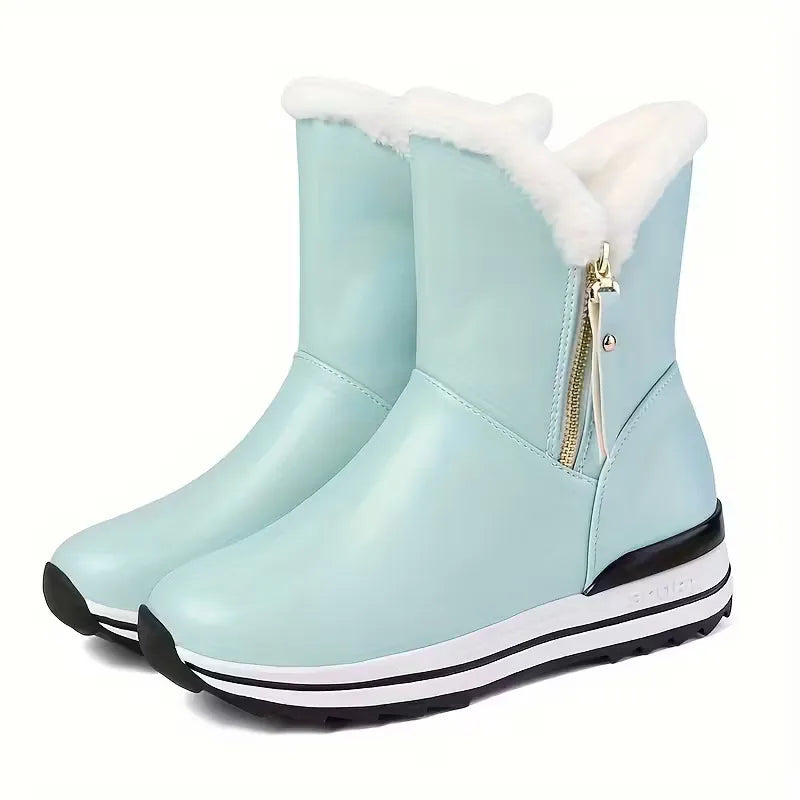 Women’s Fleece-Lined Waterproof Leather Winter Boots