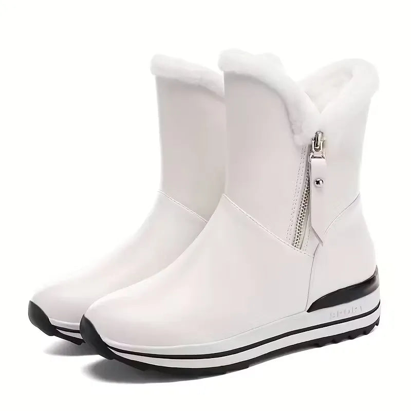 Women’s Fleece-Lined Waterproof Leather Winter Boots
