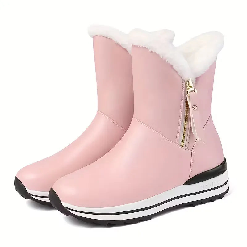 Women’s Fleece-Lined Waterproof Leather Winter Boots