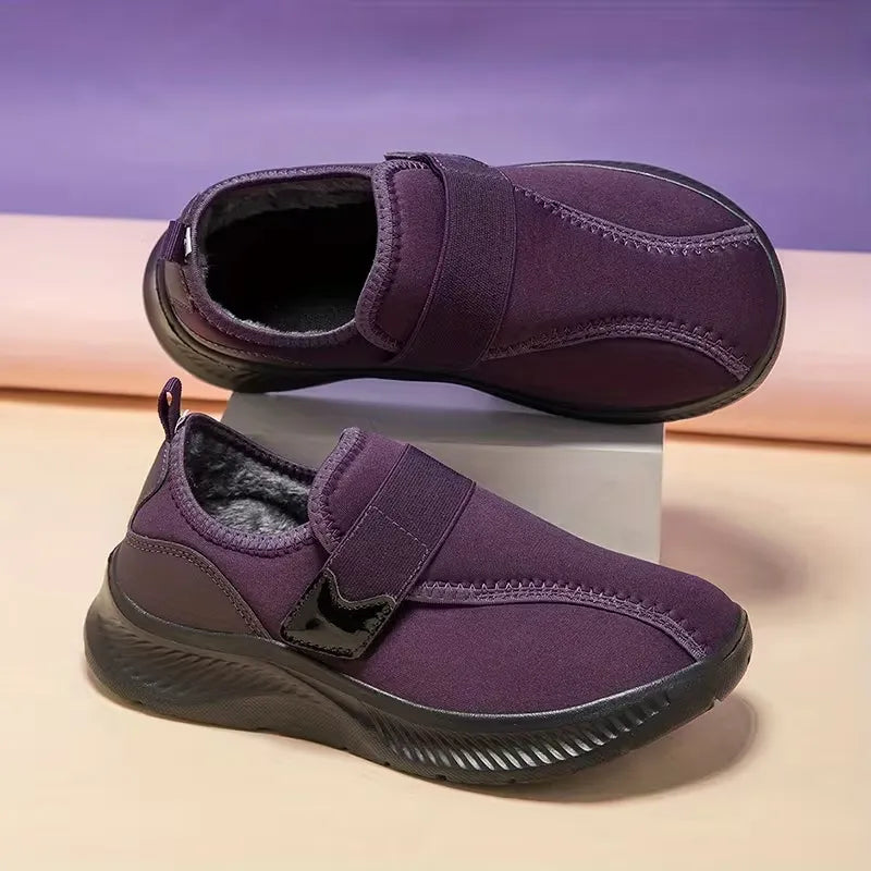 Women’s Fleece Lined Slip On Winter Shoes with Adjustable Strap