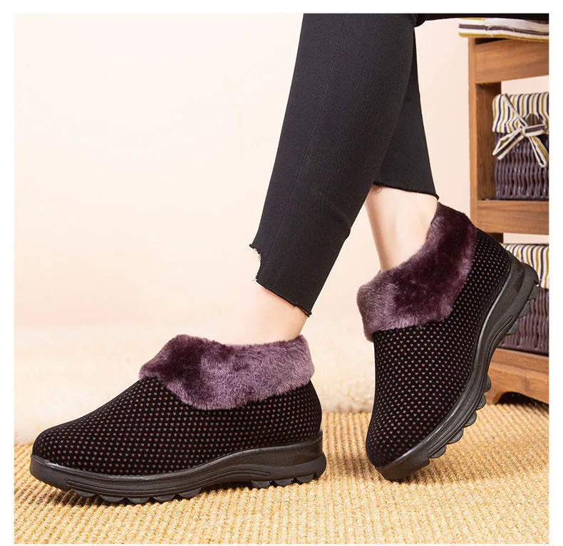 Women's Thick Sole Slip-On Plush Lined Boots