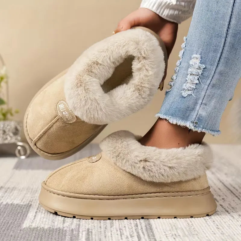 Women’s Fleece-Lined Soft-Sole Anti-Slip House Slippers