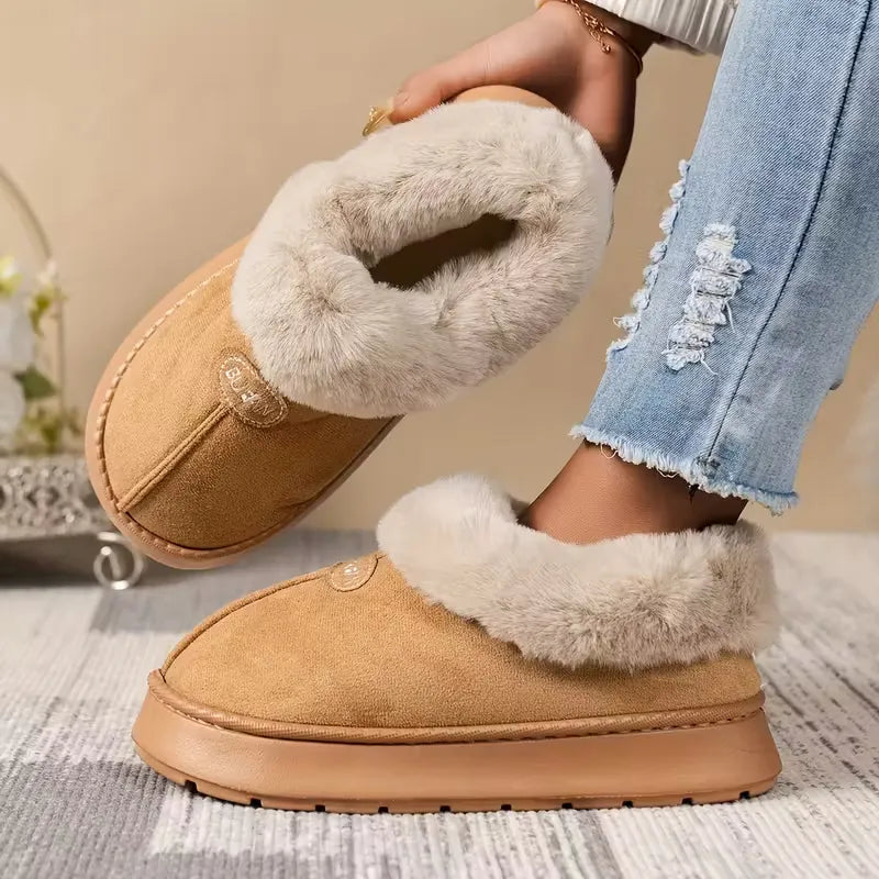 Women’s Fleece-Lined Soft-Sole Anti-Slip House Slippers