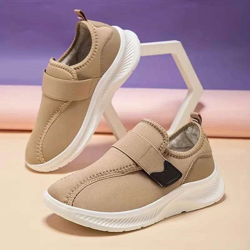 Women’s Fleece Lined Slip On Winter Shoes with Adjustable Strap