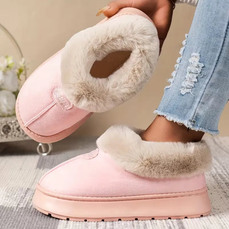 Women’s Fleece-Lined Soft-Sole Anti-Slip House Slippers