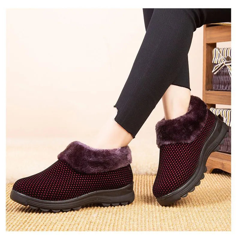 Women's Thick Sole Slip-On Plush Lined Boots