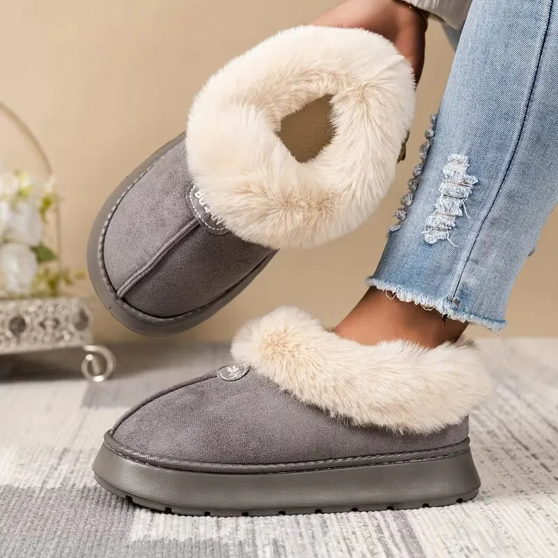 Women’s Fleece-Lined Soft-Sole Anti-Slip House Slippers