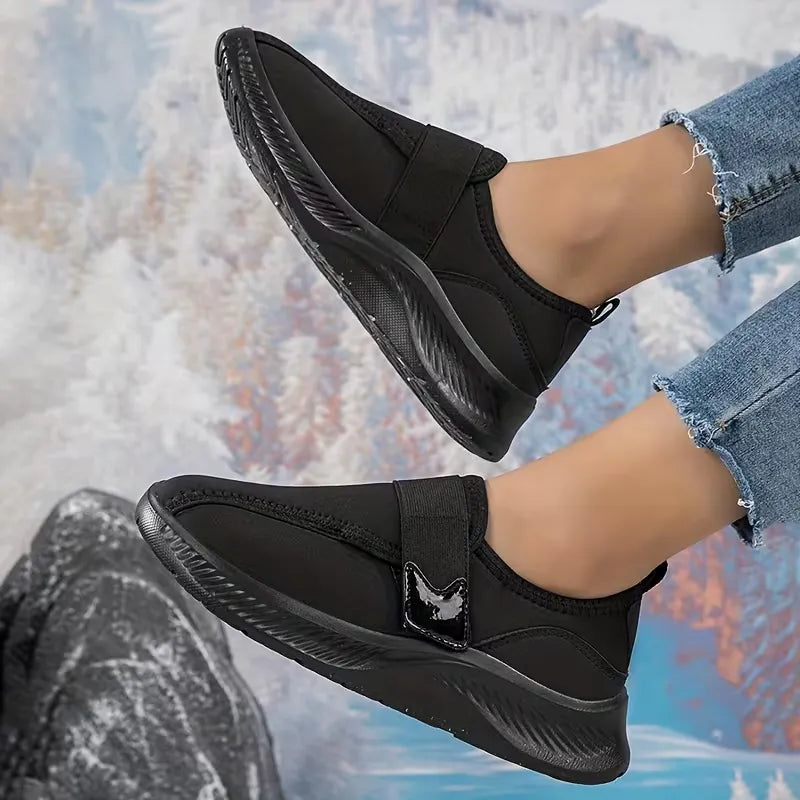 Women’s Fleece Lined Slip On Winter Shoes with Adjustable Strap