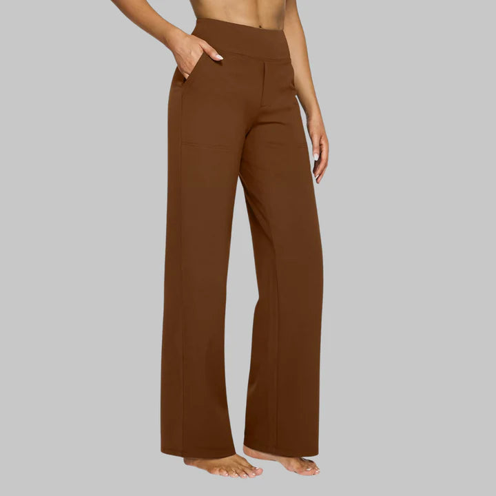 Women’s High-Waist Stretch Wide-Leg Trousers