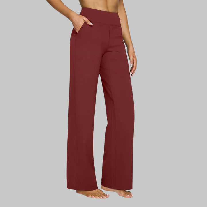Women’s High-Waist Stretch Wide-Leg Trousers