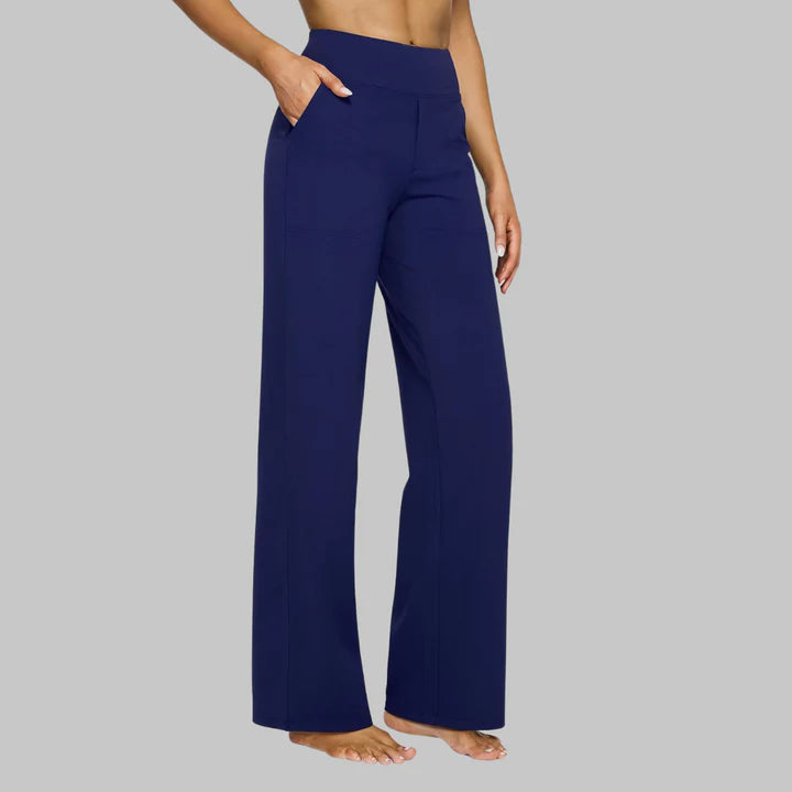 Women’s High-Waist Stretch Wide-Leg Trousers