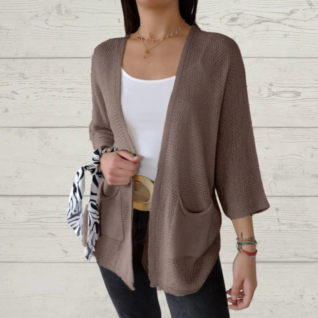 Women’s 3/4 Sleeve Open-Front Pocket Cardigan