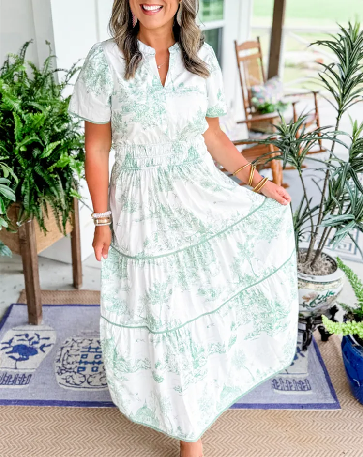 Vintage Toile Cotton Dress