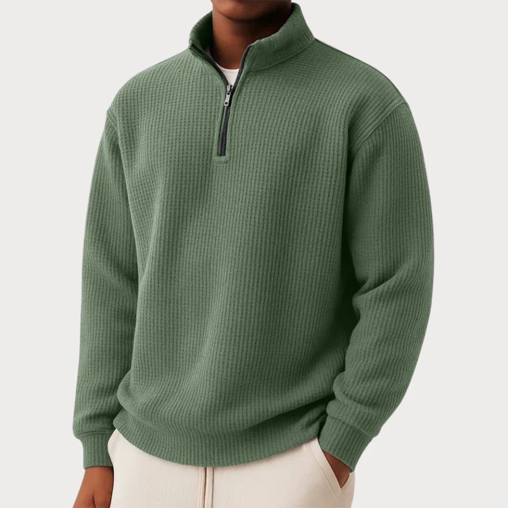 Men’s Ribbed Half-Zip Knit Sweater