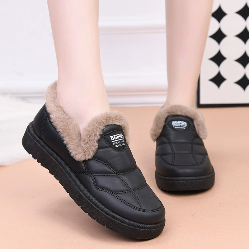 Women’s Faux Fur Lined Warm Slip On Winter Shoes