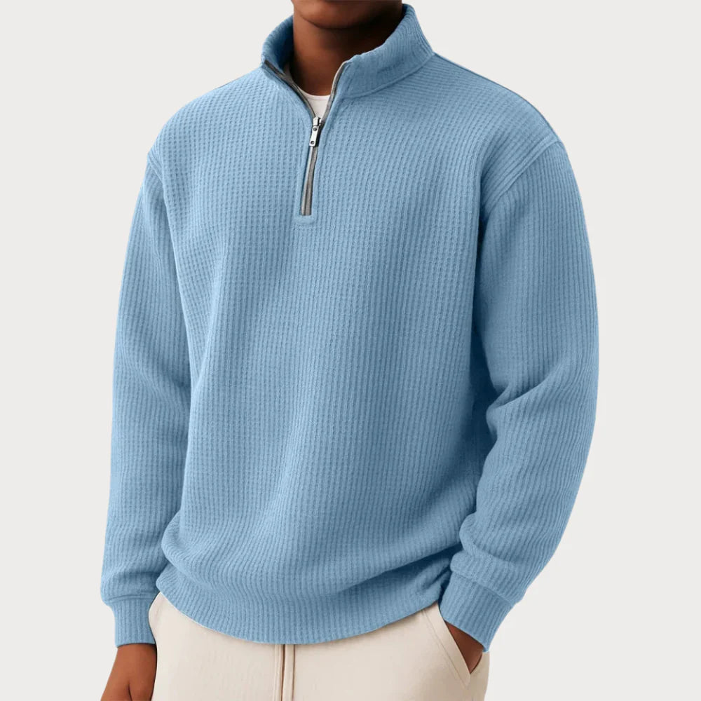 Men’s Ribbed Half-Zip Knit Sweater