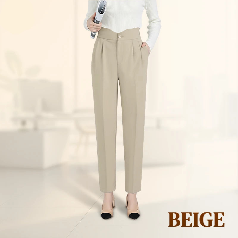 Women’s Elegant Pleated Straight-Leg Smart Casual Trousers