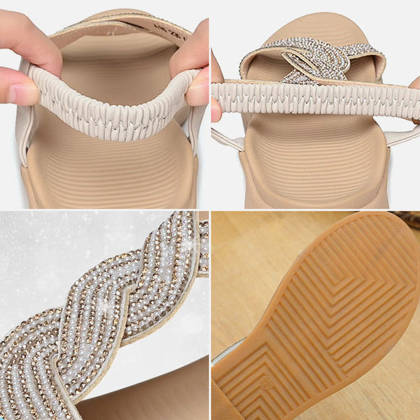 Women's Rhinestone Wedge Sandals