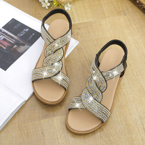 Women's Rhinestone Wedge Sandals