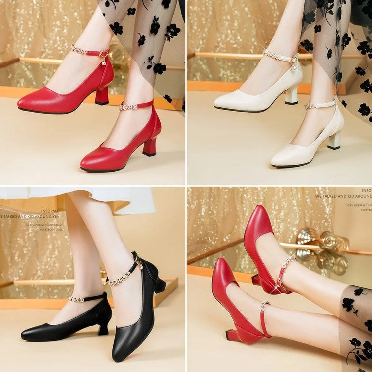New high heels soft leather sole leather high heels women