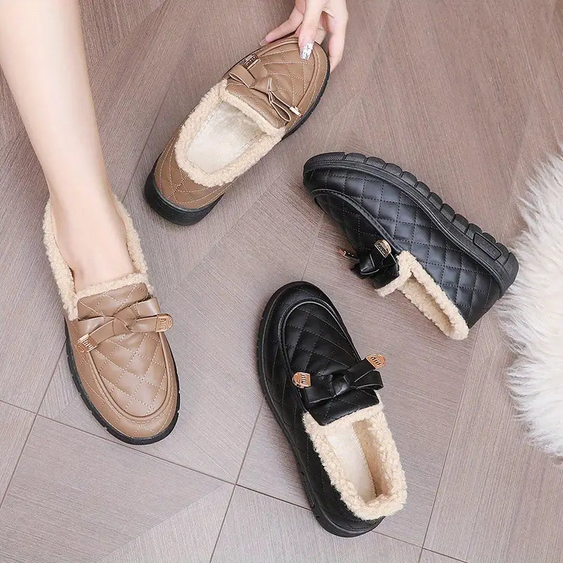 Women's Quilted Faux Fur-Lined Loafers