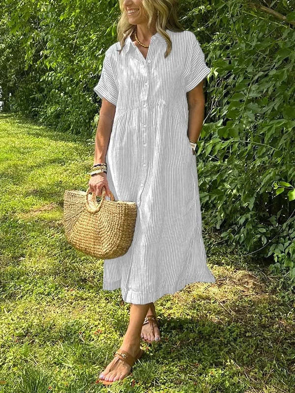 Cotton Blend Summer Maxi Dress
