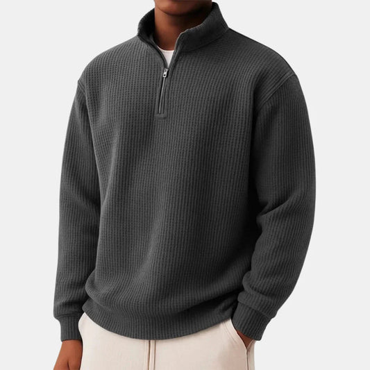 Men’s Ribbed Half-Zip Knit Sweater