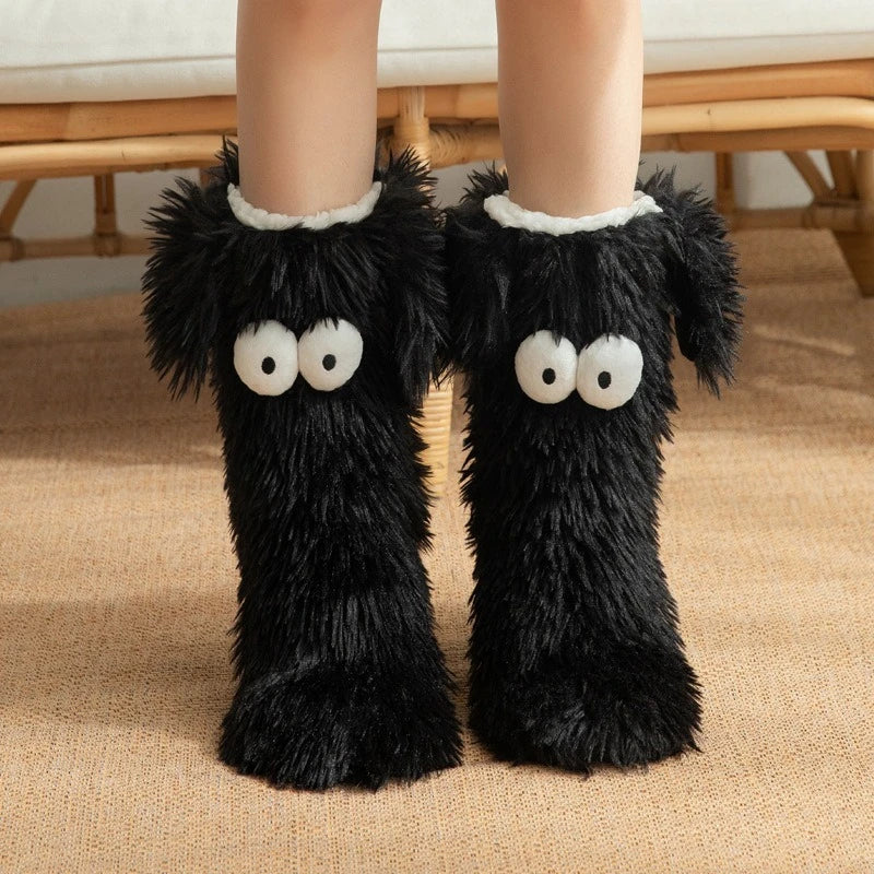 Fluffy Puppy-Design Cosy Anti-Slip Floor Socks