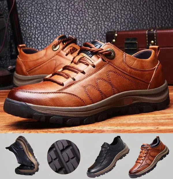 Men’s Waterproof-Style Leather Walking Shoes