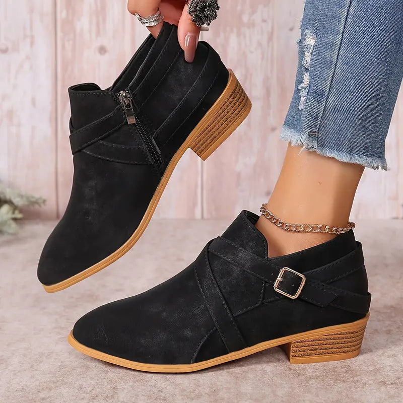 2025 Women's Plus Size Lace-Up Fashion Ankle Boots