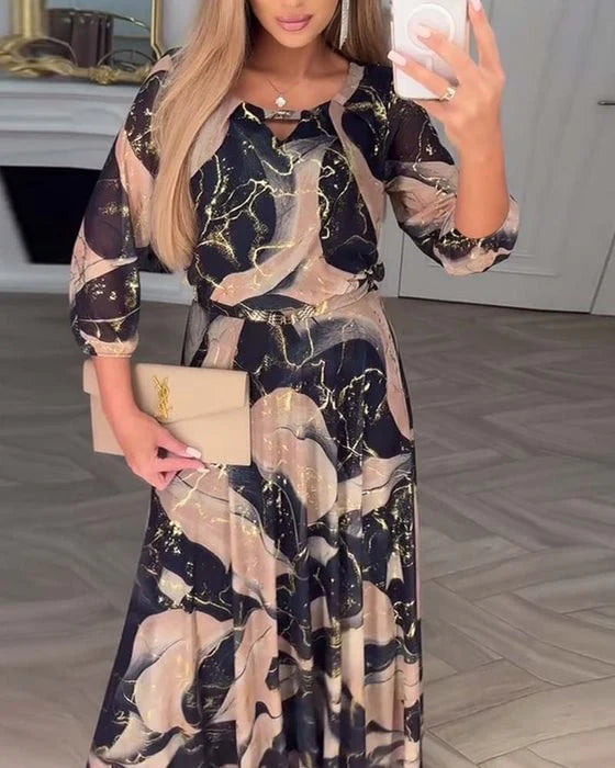 Women’s Printed Chiffon Maxi Dress