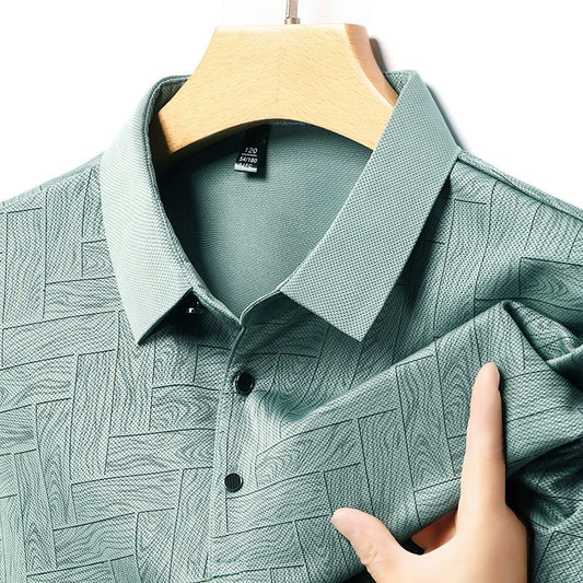 Men’s Breathable Patterned Polo Shirt