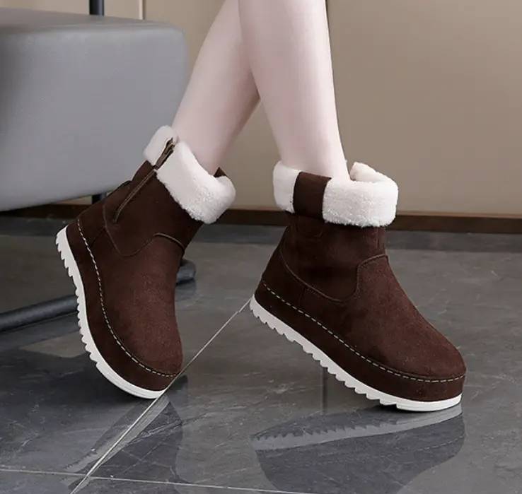 Women’s Plush-Lined Thick-Sole Winter Ankle Snow Boots