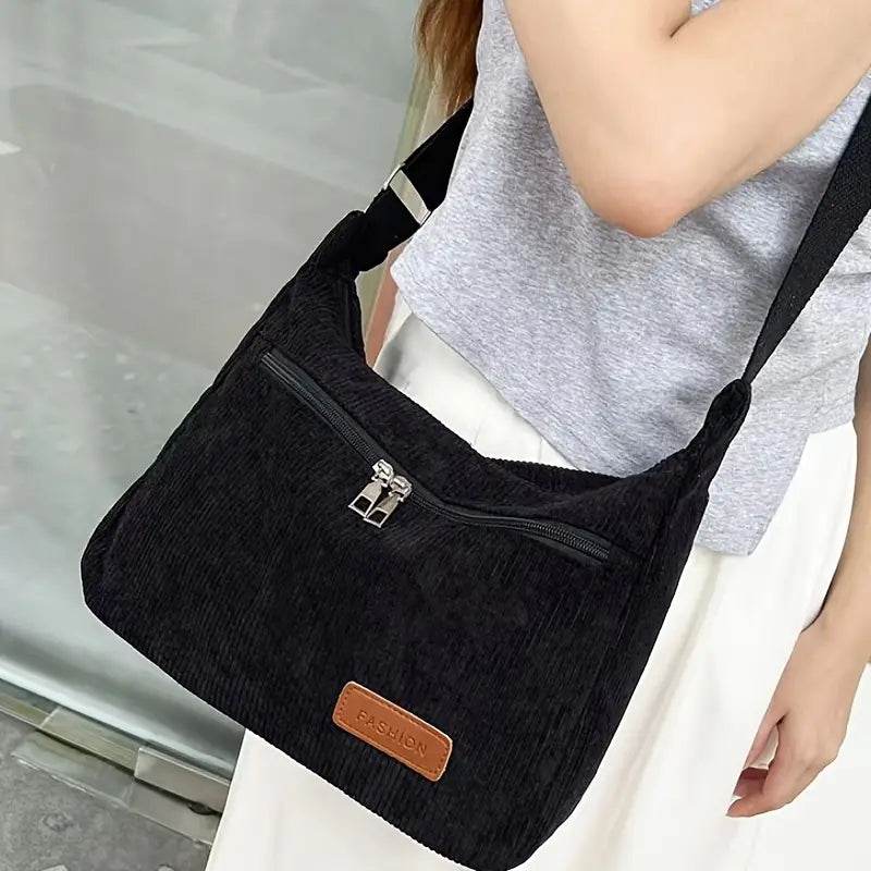 Trendy Corduroy Shoulder Bag