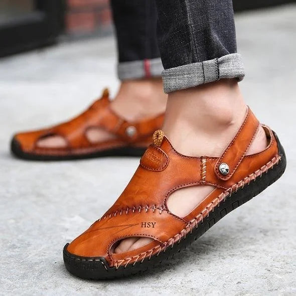 Soft Leather Men's Breathable Outdoor Sandals