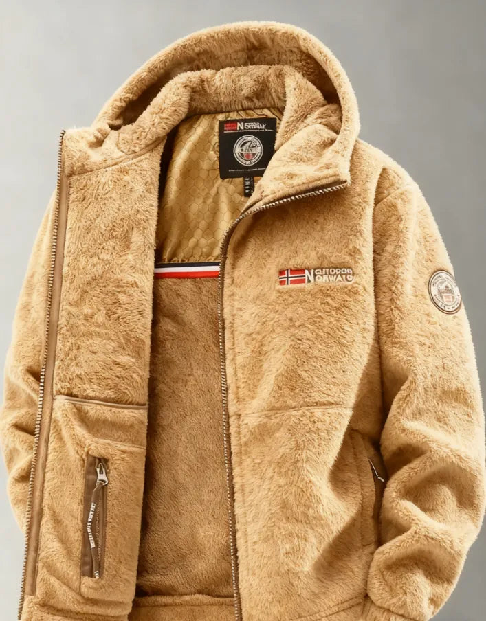 Men’s Thermal Fleece-Lined Stand-Collar Outdoor Jacket