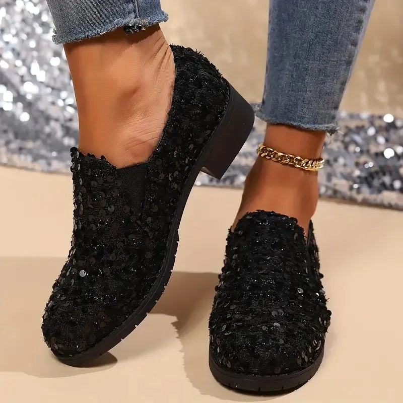 Women’s Sequins Decor Orthopaedic Loafers