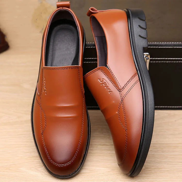 Men's Business Leather Shoes: British Style & Comfort