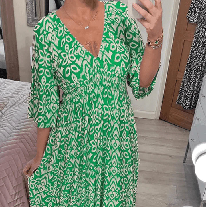 V-Neckline floral dress