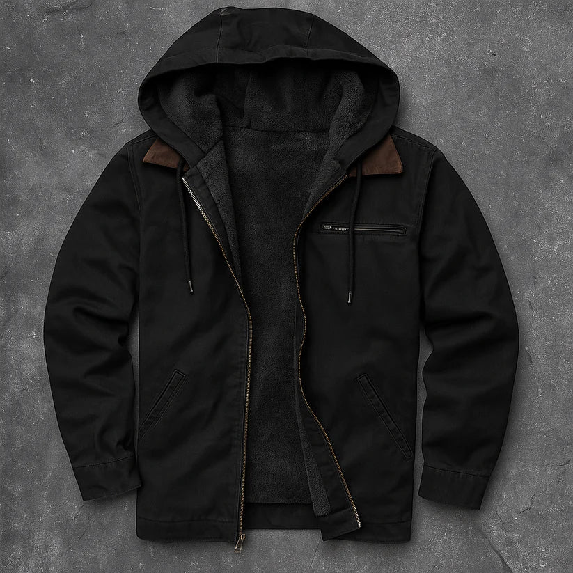 Men’s Cotton Fleece-Lined Utility Jacket