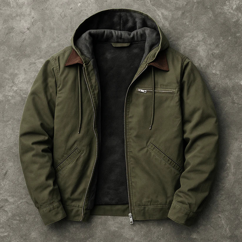 Men’s Cotton Fleece-Lined Utility Jacket