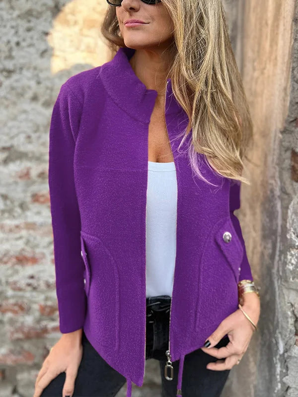 ⏳Limited offer⏰Women's jacket with high collar and pockets🧥