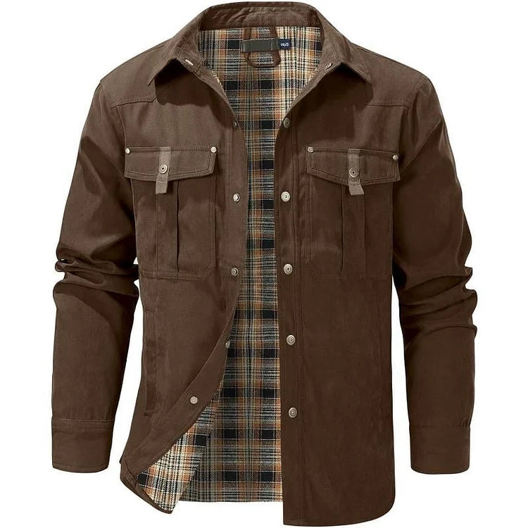 Men’s Flannel-Lined Workwear Shacket Jacket