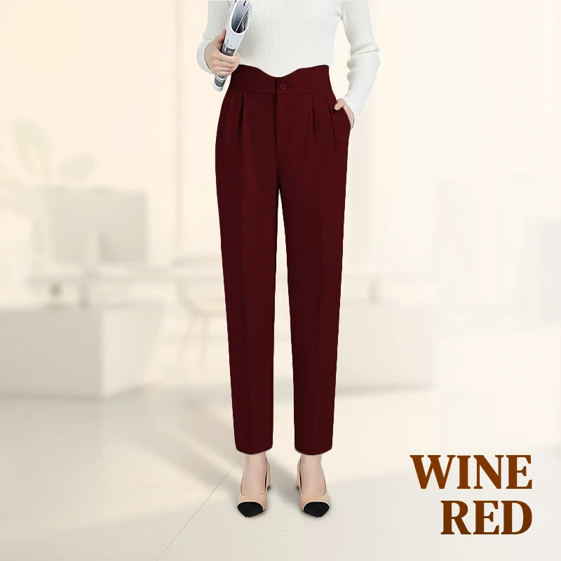 Women’s Elegant Pleated Straight-Leg Smart Casual Trousers