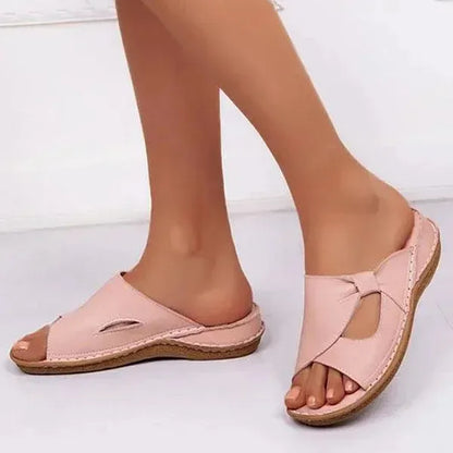 Women's Arch Support Leather-Look Sandals