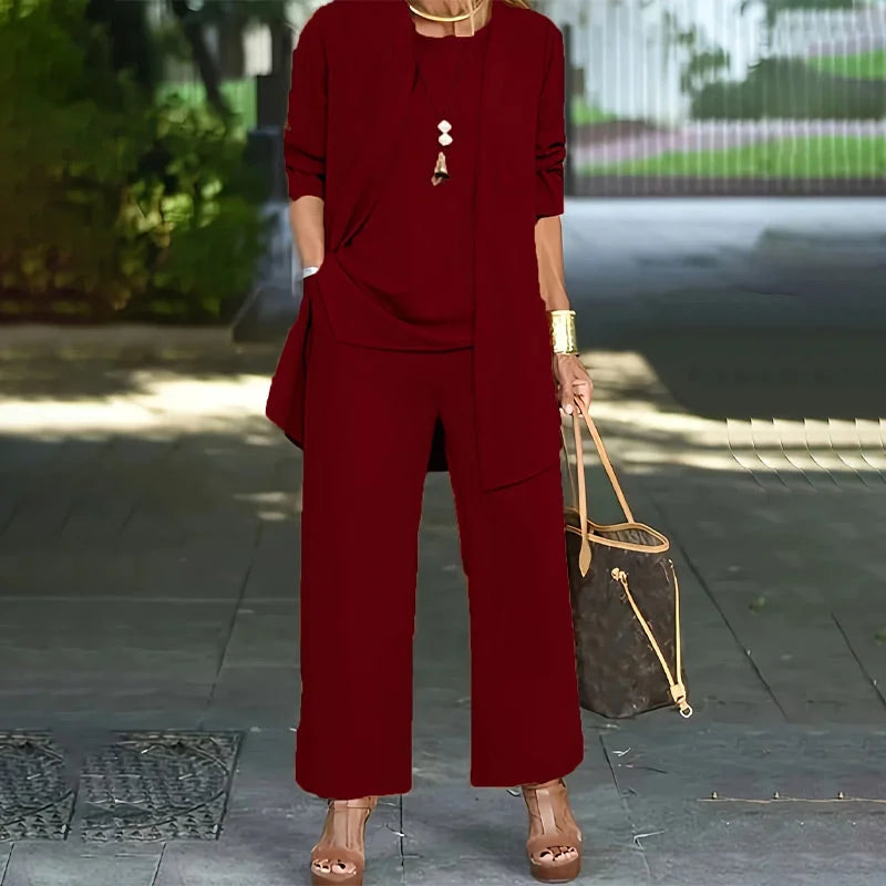 Women’s Minimalist Three Piece Wide Leg Set