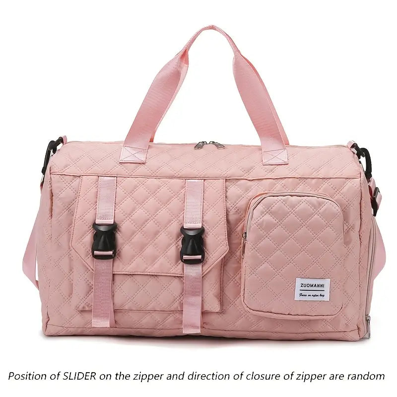 Spacious Argyle Nylon Travel Duffle Bag