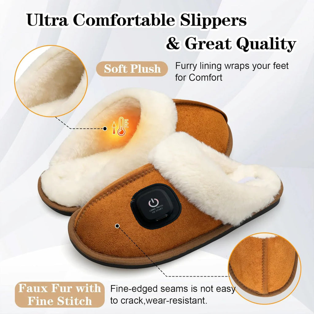 Plush Sheepskin-Lined Non-Slip Indoor–Outdoor Slippers
