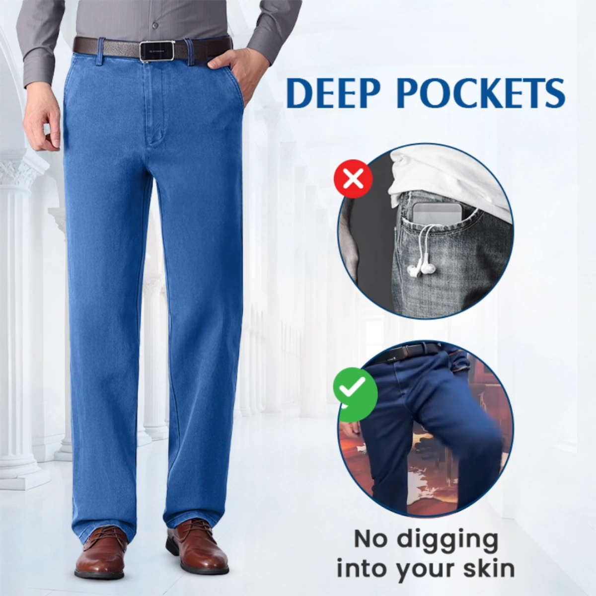 Men’s Stretch Straight-Leg Classic Jeans