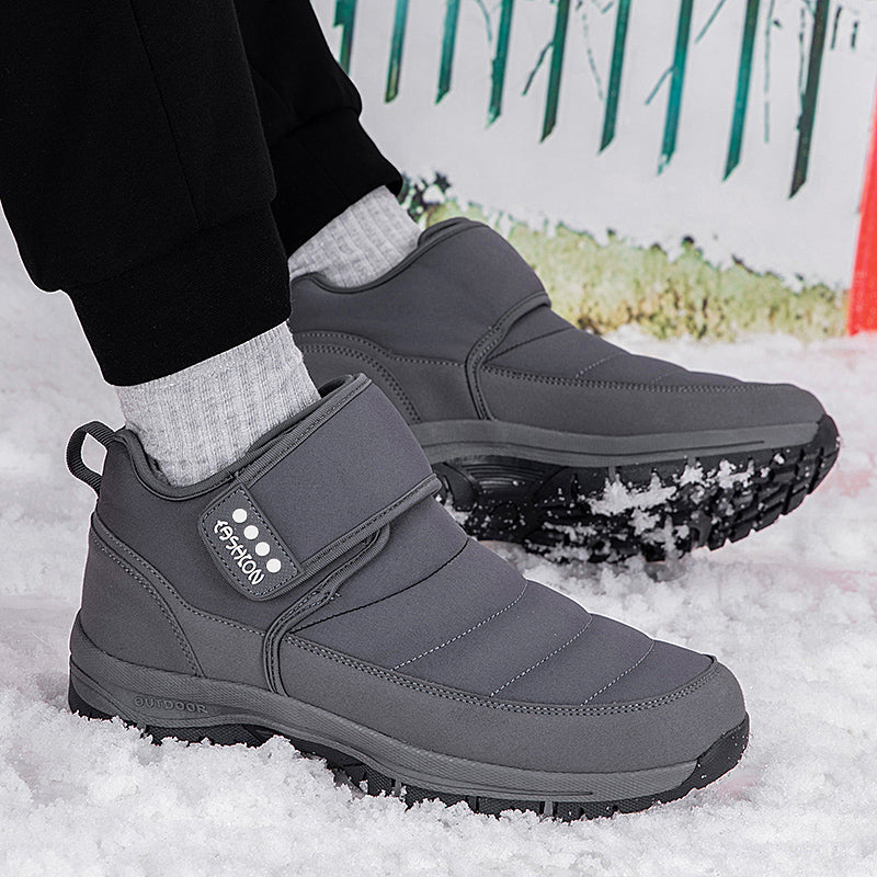 Men’s Fleece-Lined Waterproof Snow Boots with Wide Toe Fit